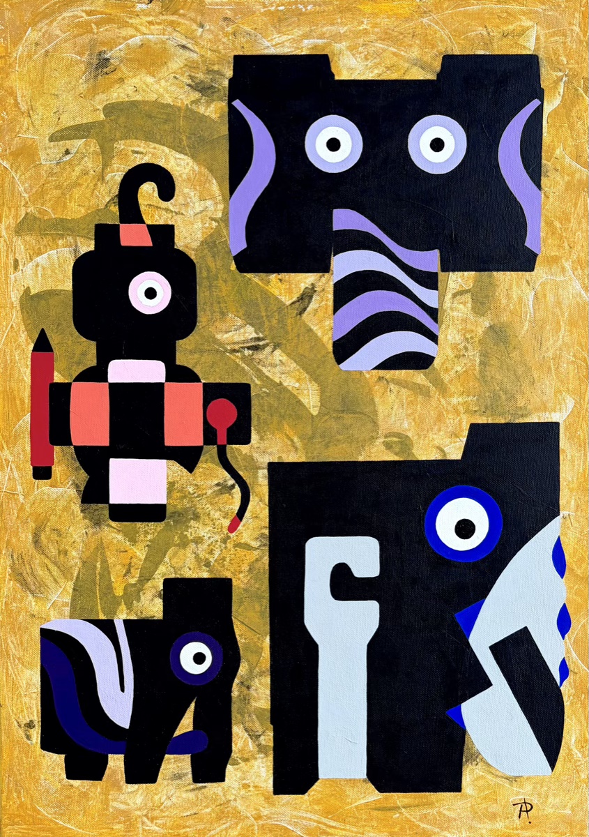 Paul Rodenbourg – Le Gardien des Mondes Déchus – Peinture abstraite sur toile