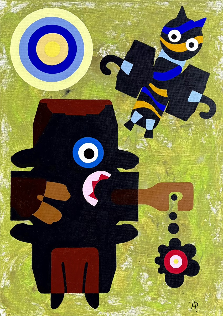 Paul Rodenbourg – Le Jardin où les Créatures Accordent la Lumière – Peinture abstraite sur toile